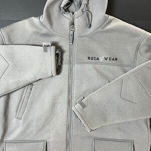 Vintage Rocawear Full Zip Hoodie Embroidered Spellout Gray Men's 2XL Y2K